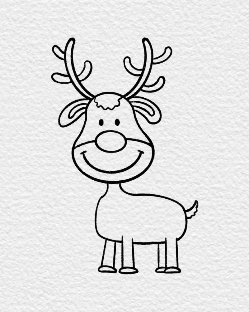 How to draw a reindeer step by step 5