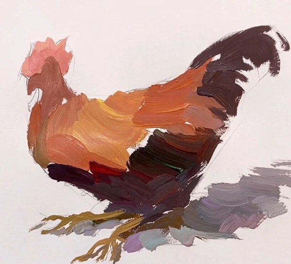 How to draw a rooster 2