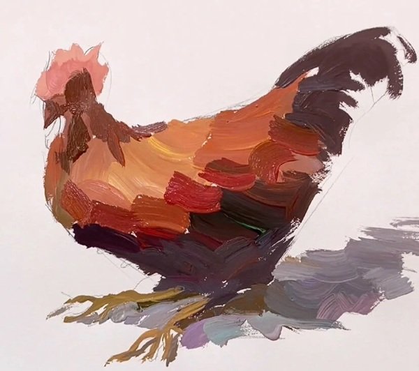 How to draw a rooster 3