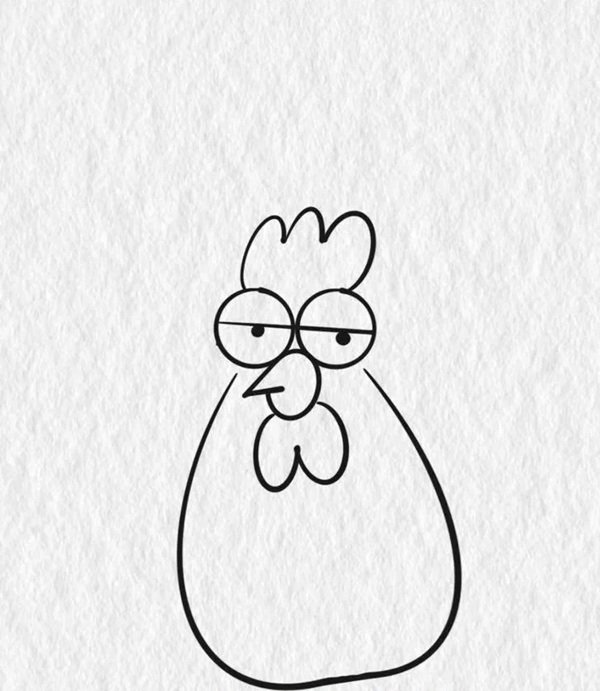 How to draw a rooster easy 4