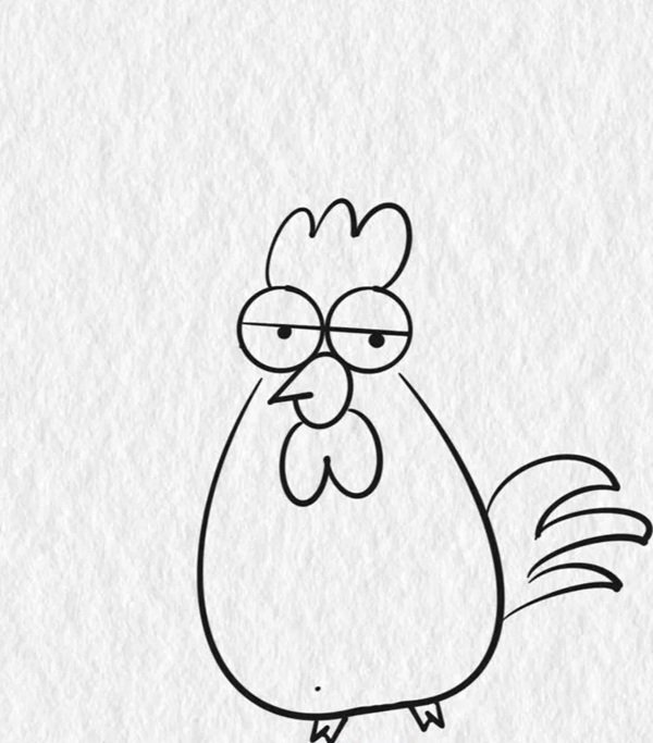 How to draw a rooster easy 5