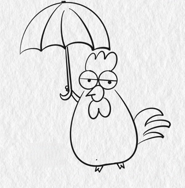 How to draw a rooster easy 6
