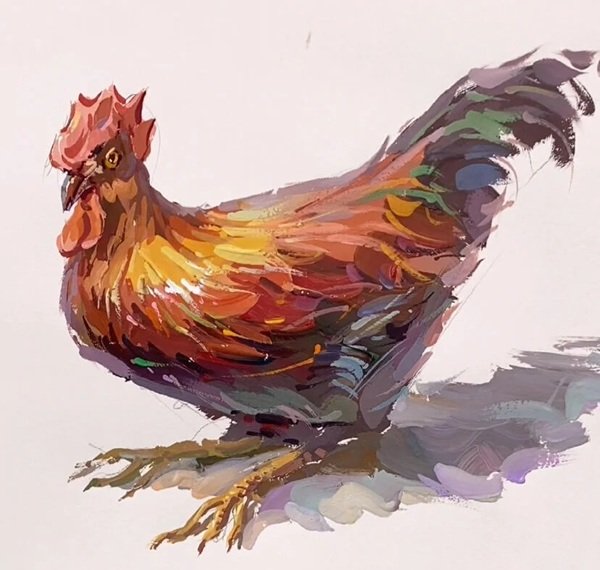 How to draw a rooster