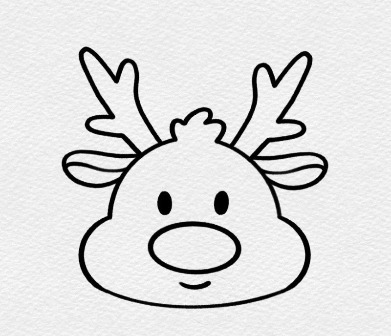 How to draw a rudolph the red-nosed reindeer 4