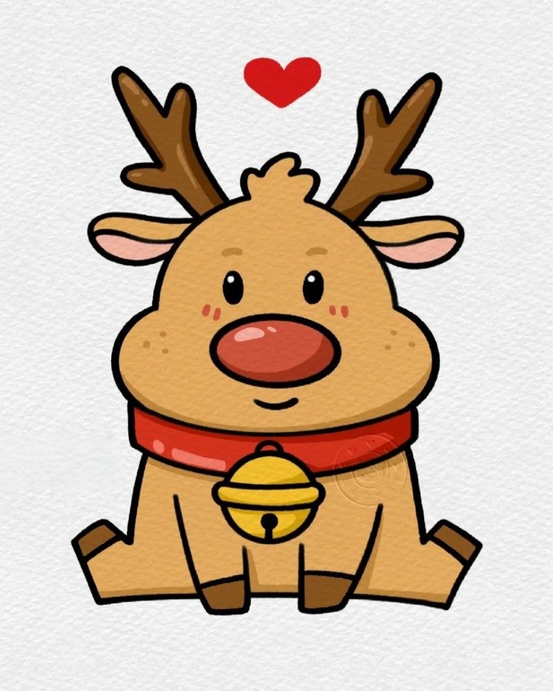 How to draw a rudolph the red-nosed reindeer