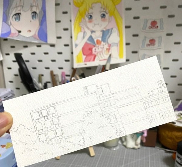 How to draw a school 4