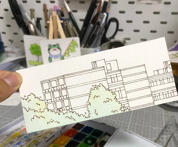 How to draw a school 7