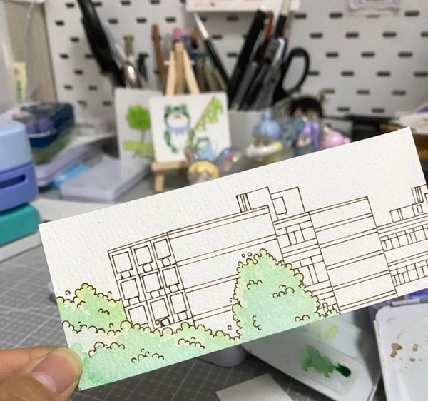 How to draw a school 8