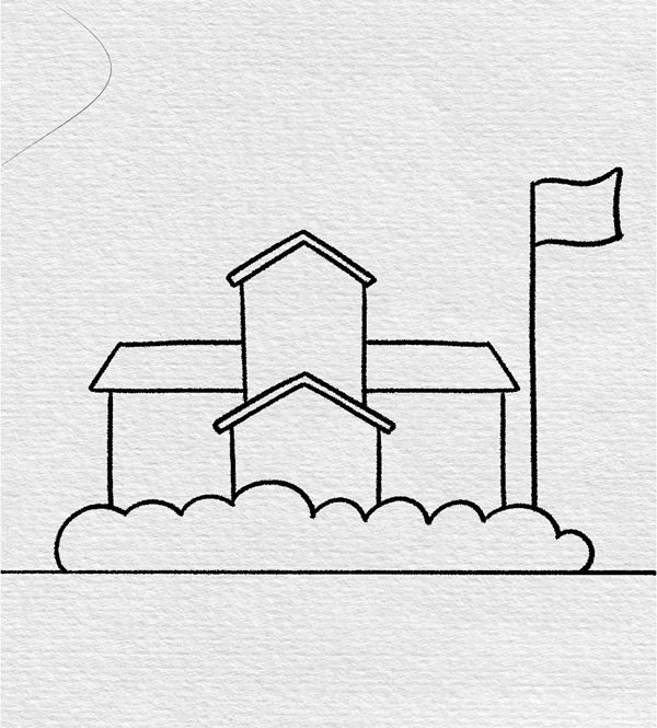 How to draw a school beautiful 6