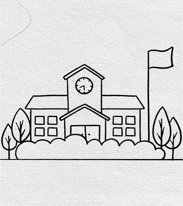 How to draw a school beautiful 8