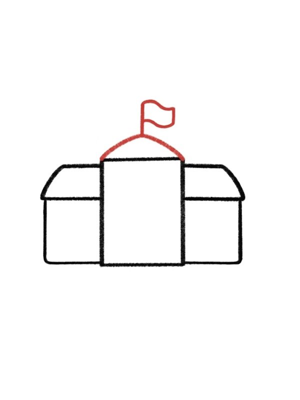 How to draw a school easy 3