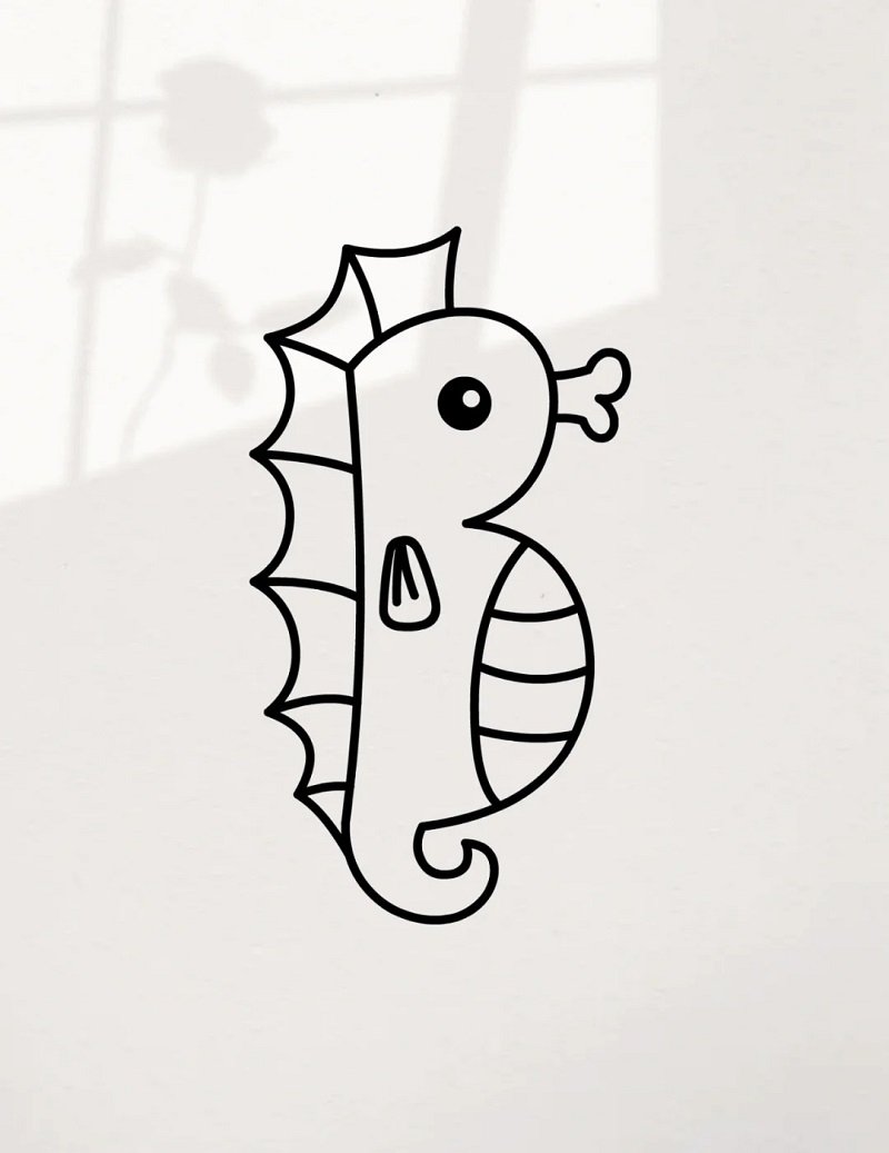 How to draw a Seahorse cute