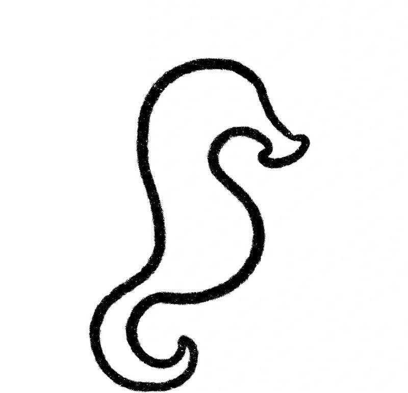 How to draw a Seahorse easy 2