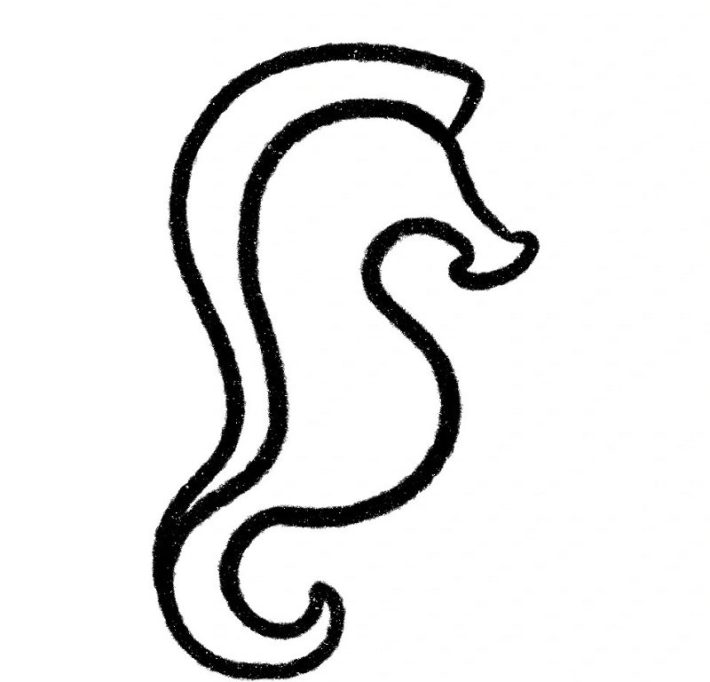 How to draw a Seahorse easy 3