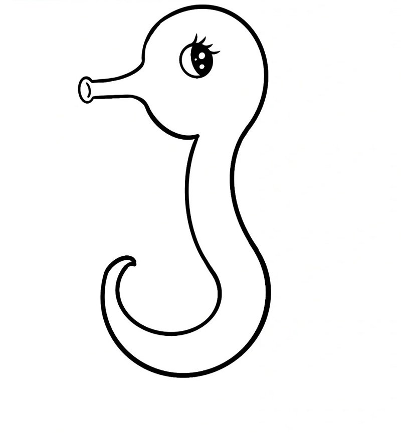 How to draw a Seahorse easy step by step 4