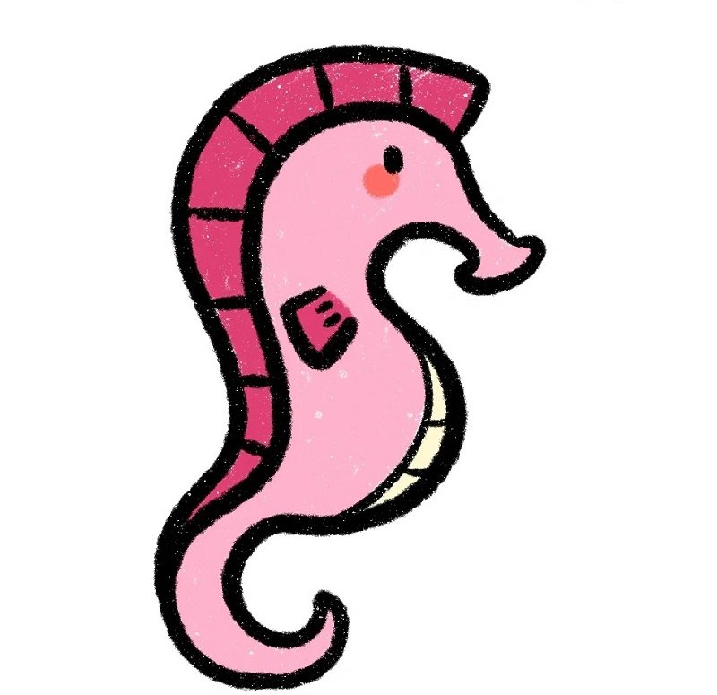 How to draw a Seahorse easy