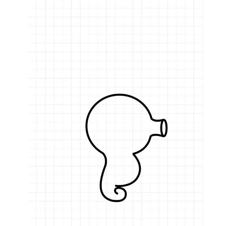 How to draw a Seahorse step by step 3