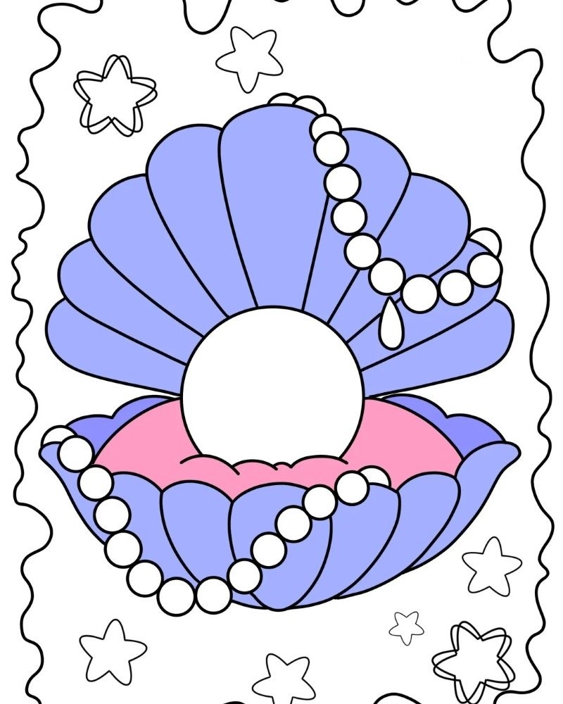 How to draw a seashell step by step 3