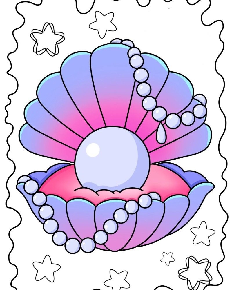 How to draw a seashell step by step 4