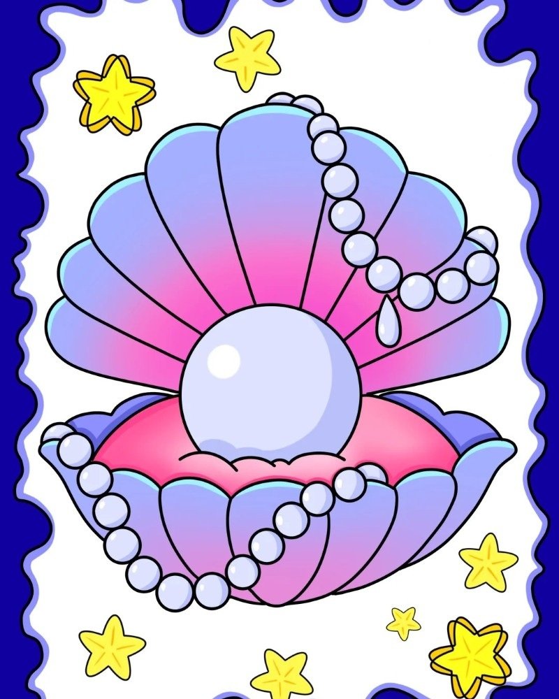 How to draw a seashell step by step 5