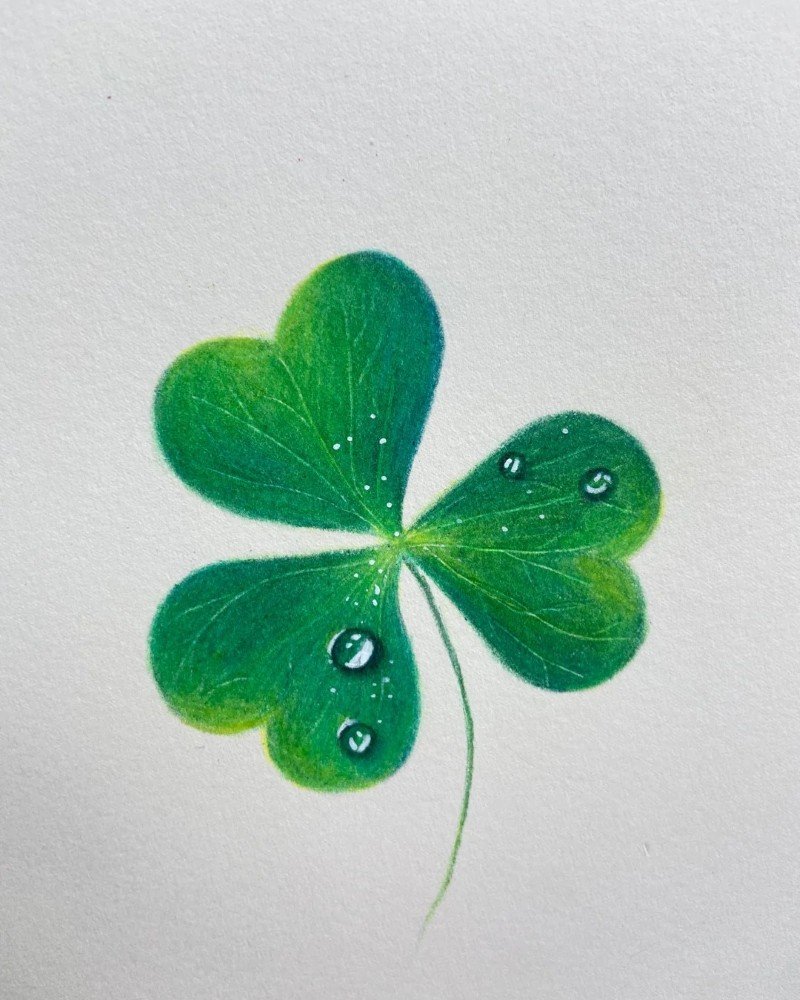 How to draw a shamrock step by step