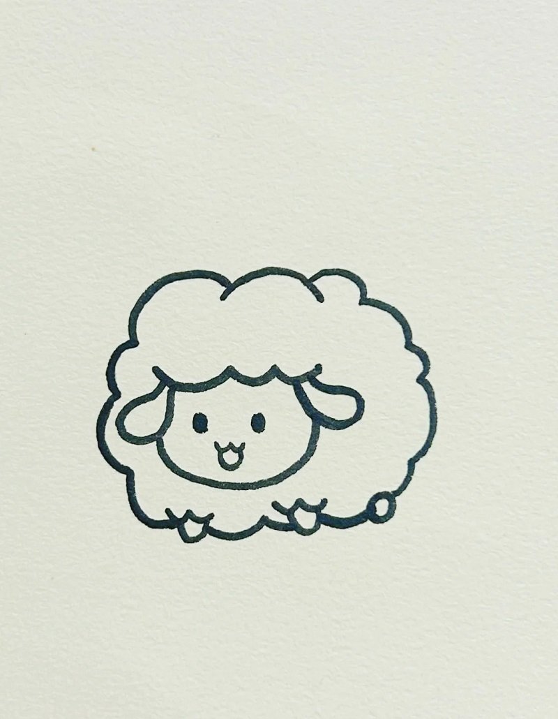 How to draw a sheep cute 6