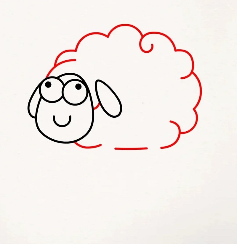 How to draw a sheep step by step 6