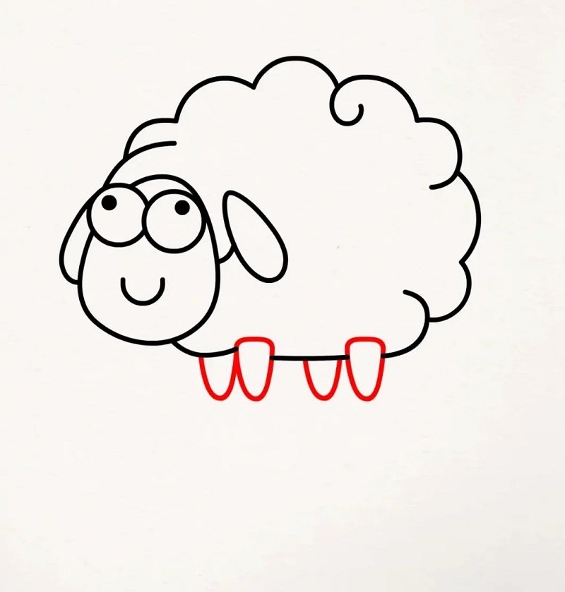 How to draw a sheep step by step 7
