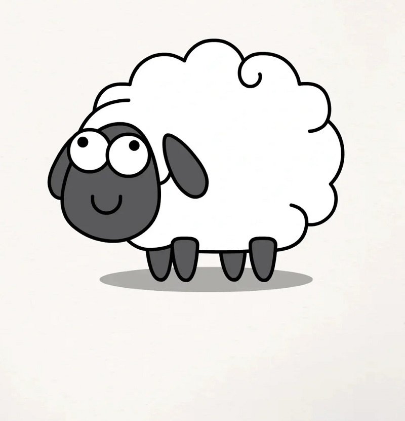 How to draw a sheep step by step