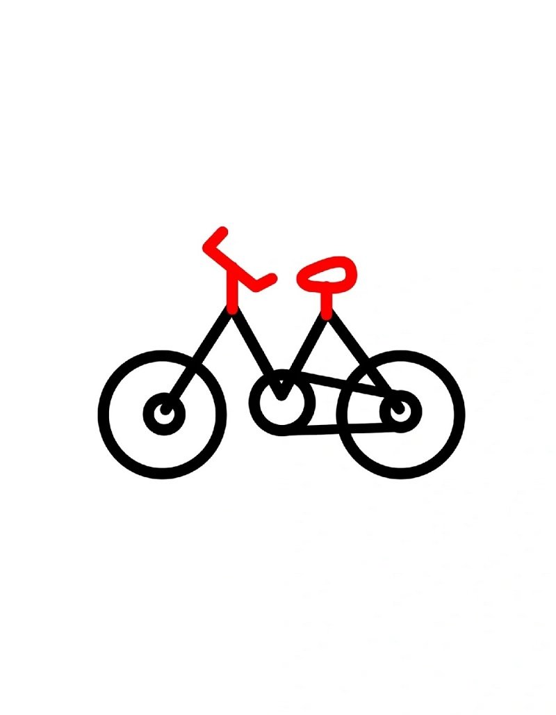 How to draw a simple bike 5