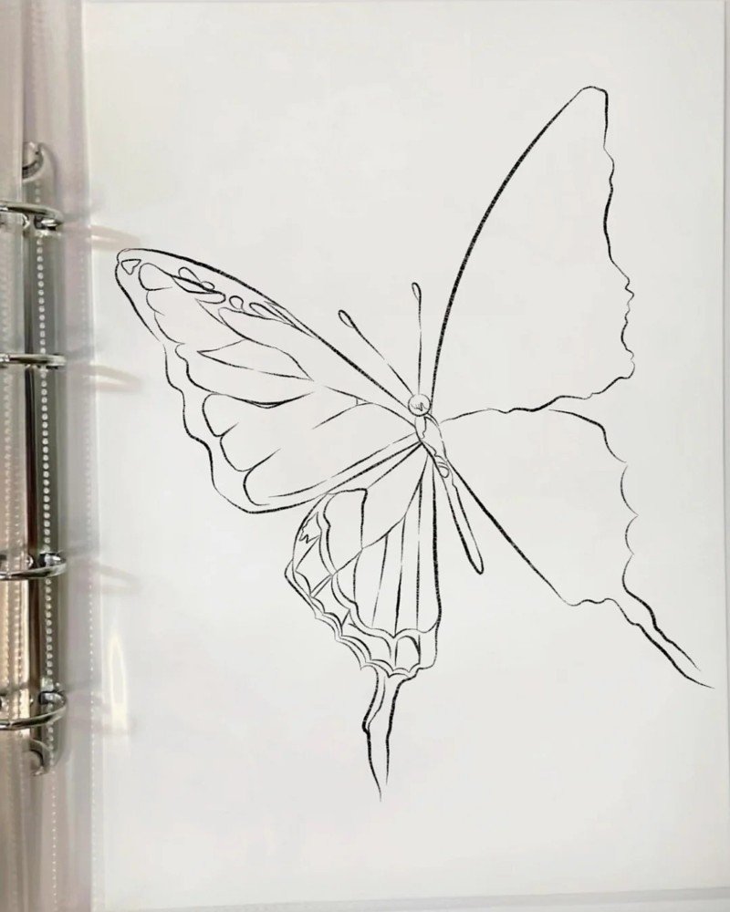 How to draw a simple butterfly 3
