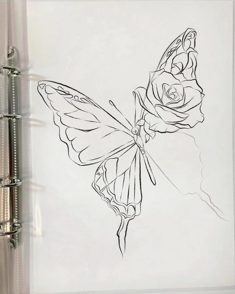 How to draw a simple butterfly 6