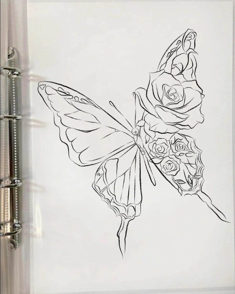 How to draw a simple butterfly 8