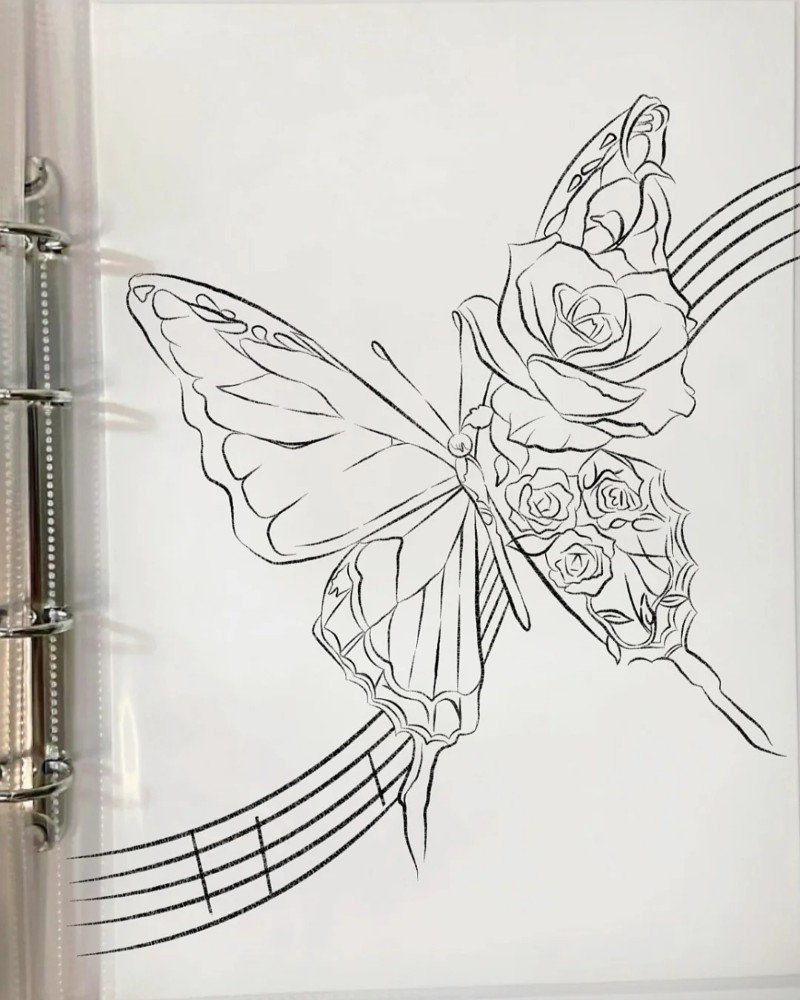 How to draw a simple butterfly 9