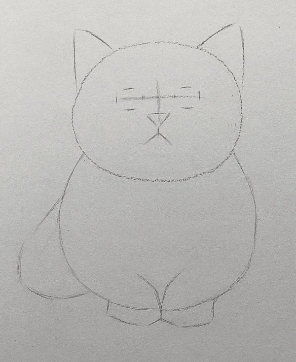 How to draw a simple cat​ 2
