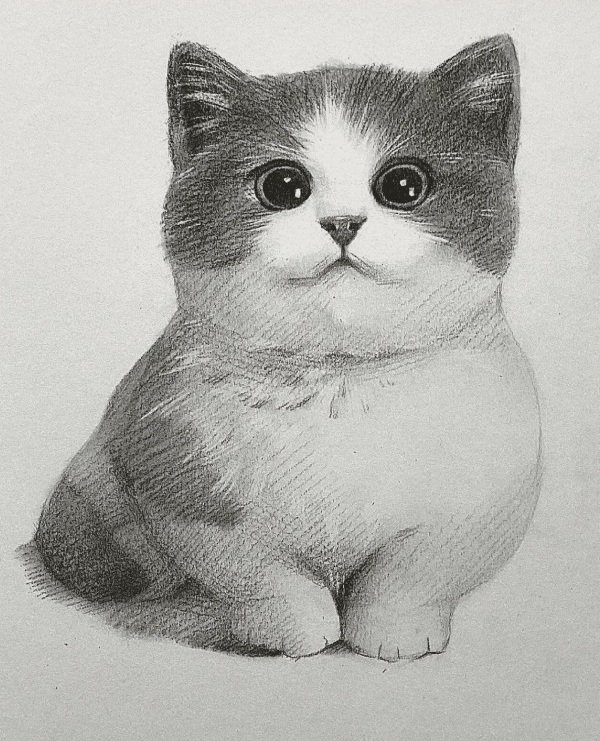 How to draw a simple cat​