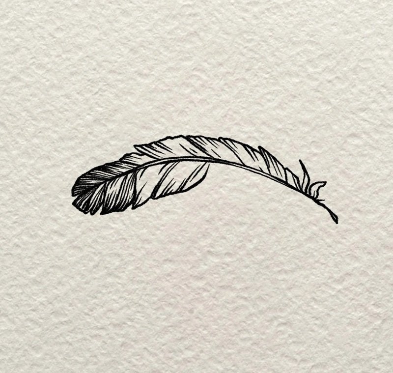 How to draw a simple feather 7