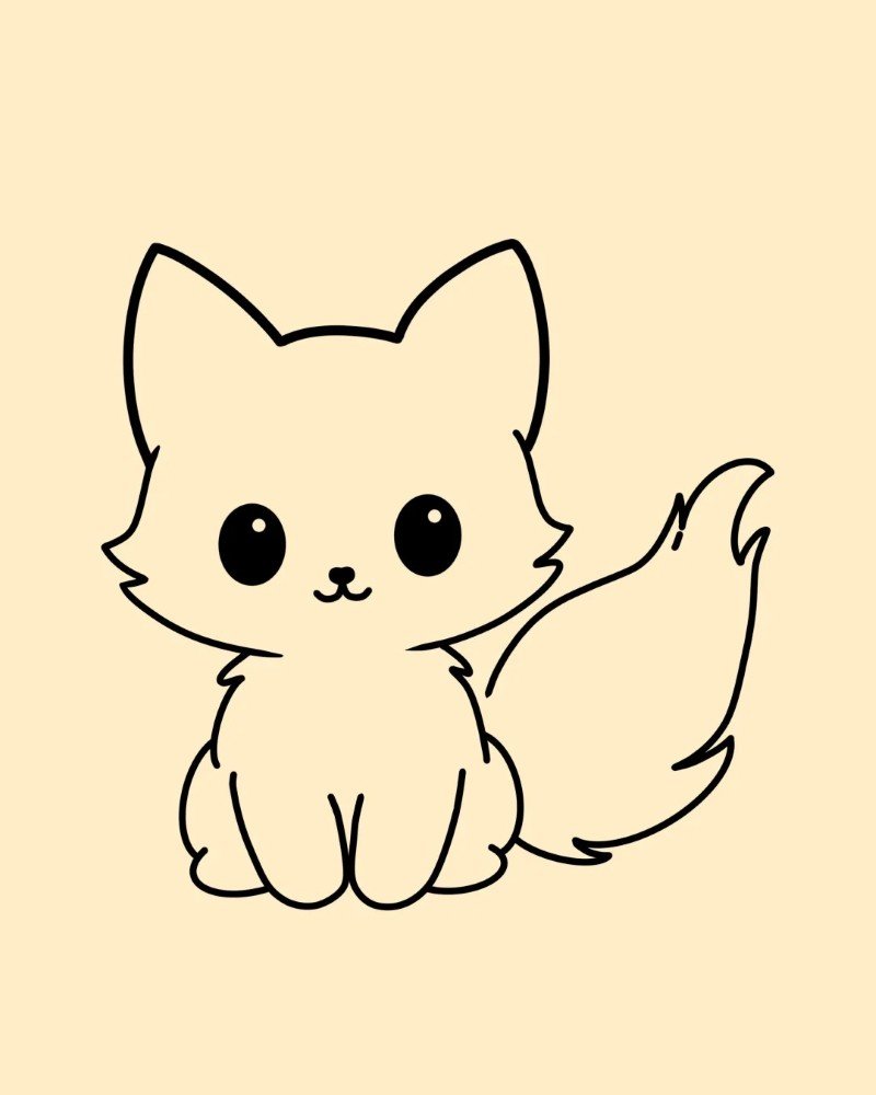 How to draw a simple fox 7