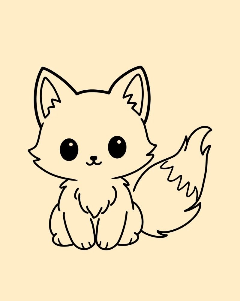 How to draw a simple fox 8