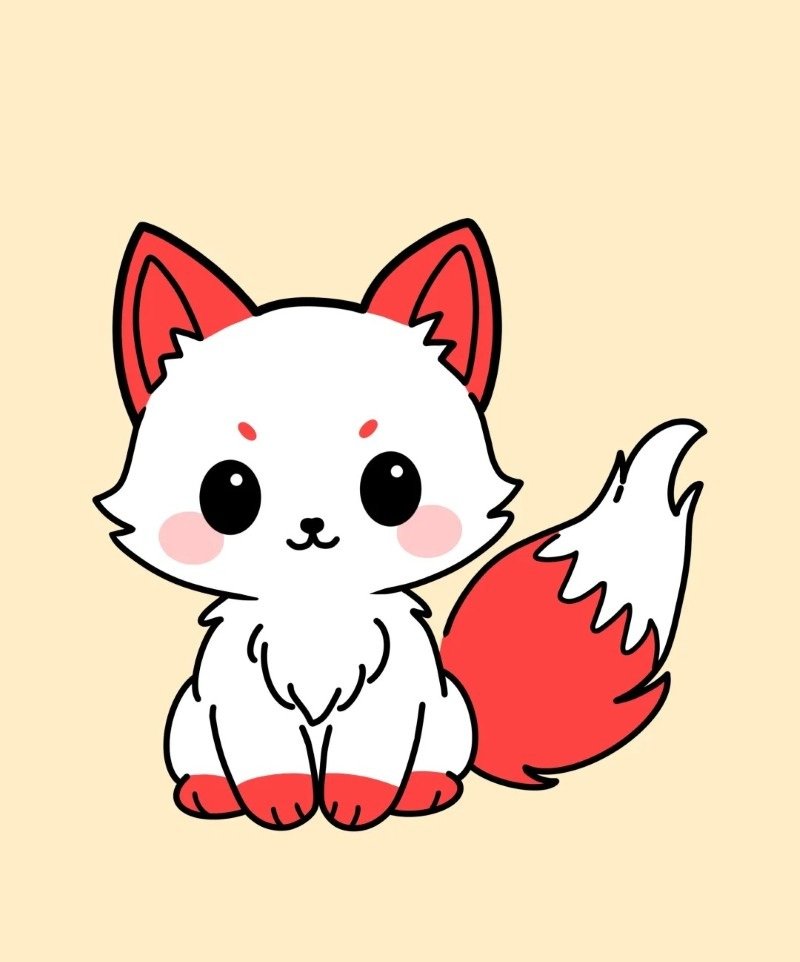 How to draw a simple fox