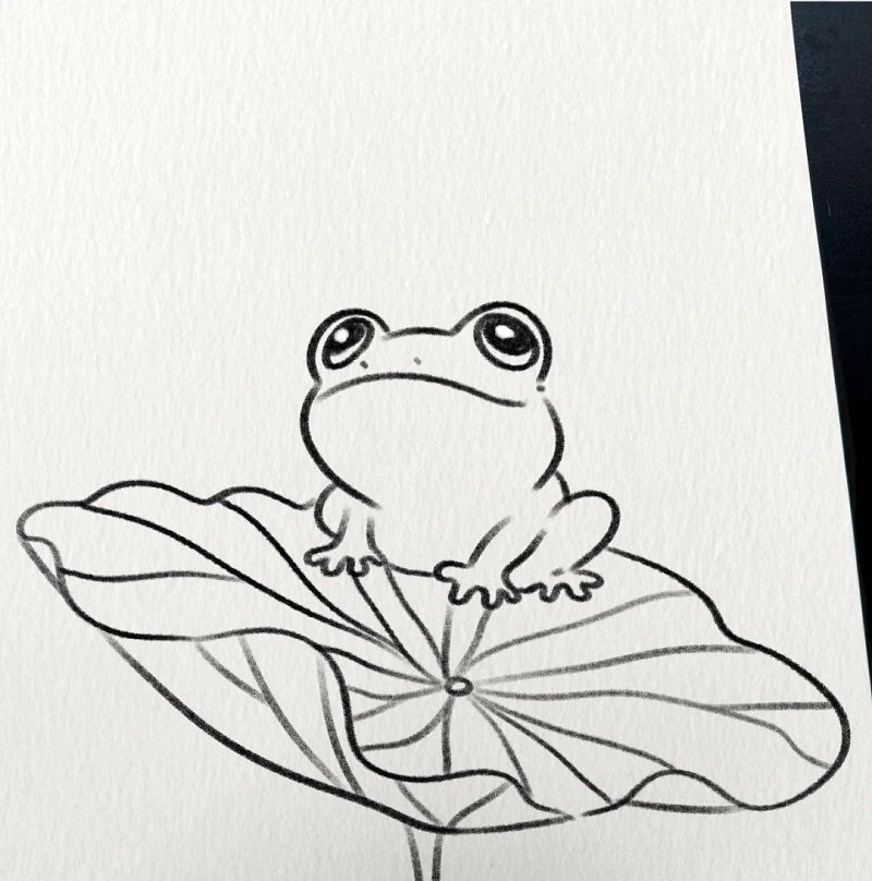How to draw a simple frog