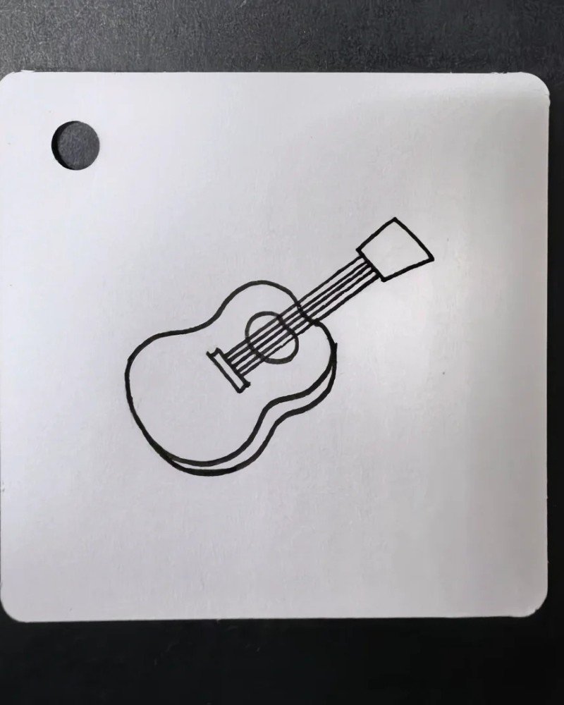 How to draw a simple guitar 2