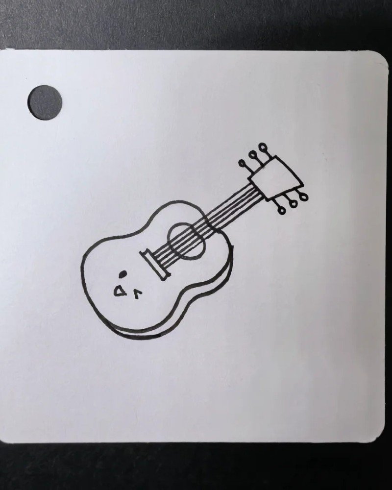 How to draw a simple guitar 3