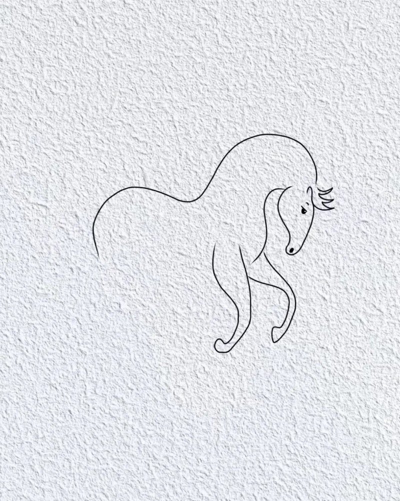 How to draw a simple horse 4