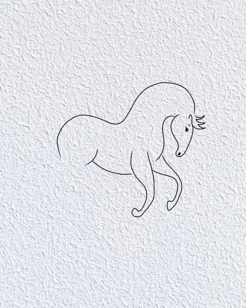How to draw a simple horse 5