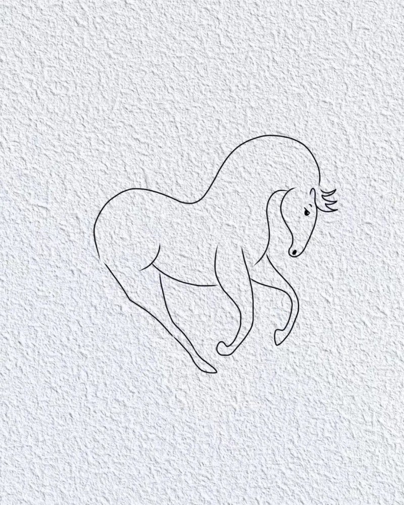 How to draw a simple horse 6
