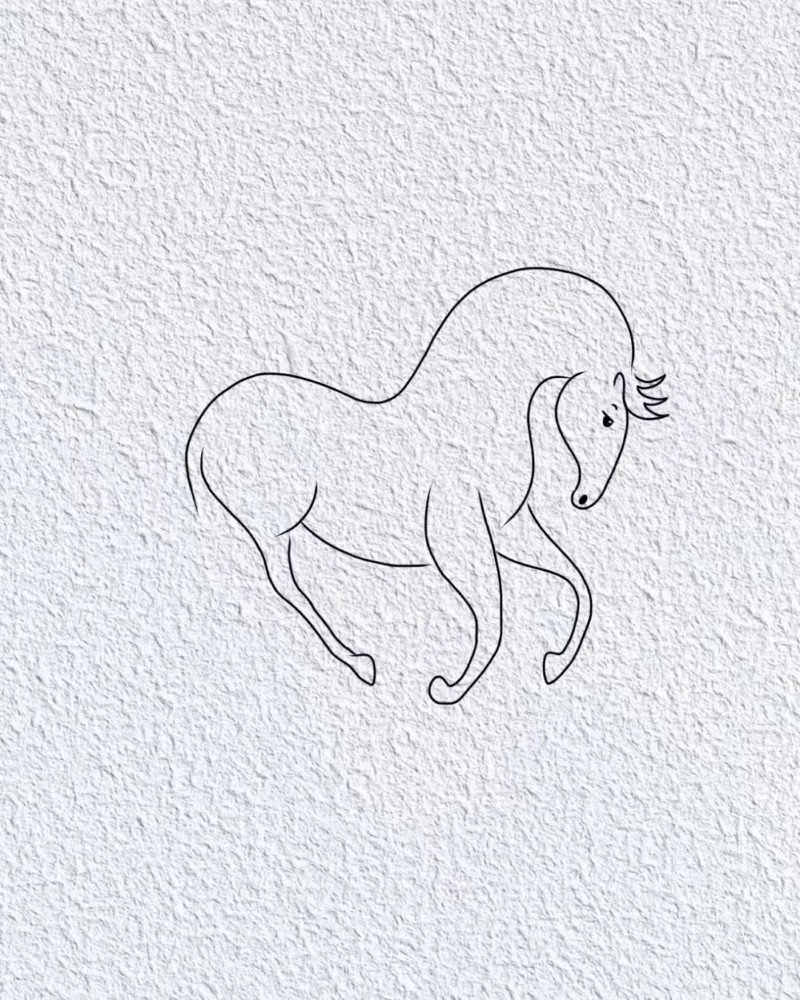 How to draw a simple horse 7