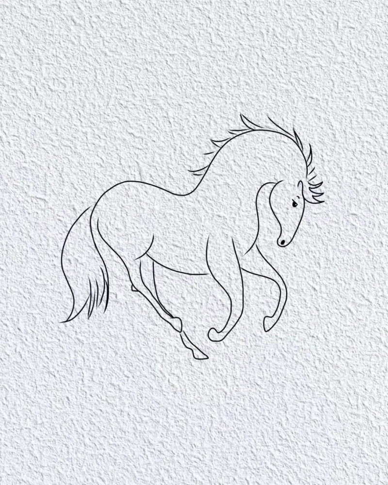How to draw a simple horse