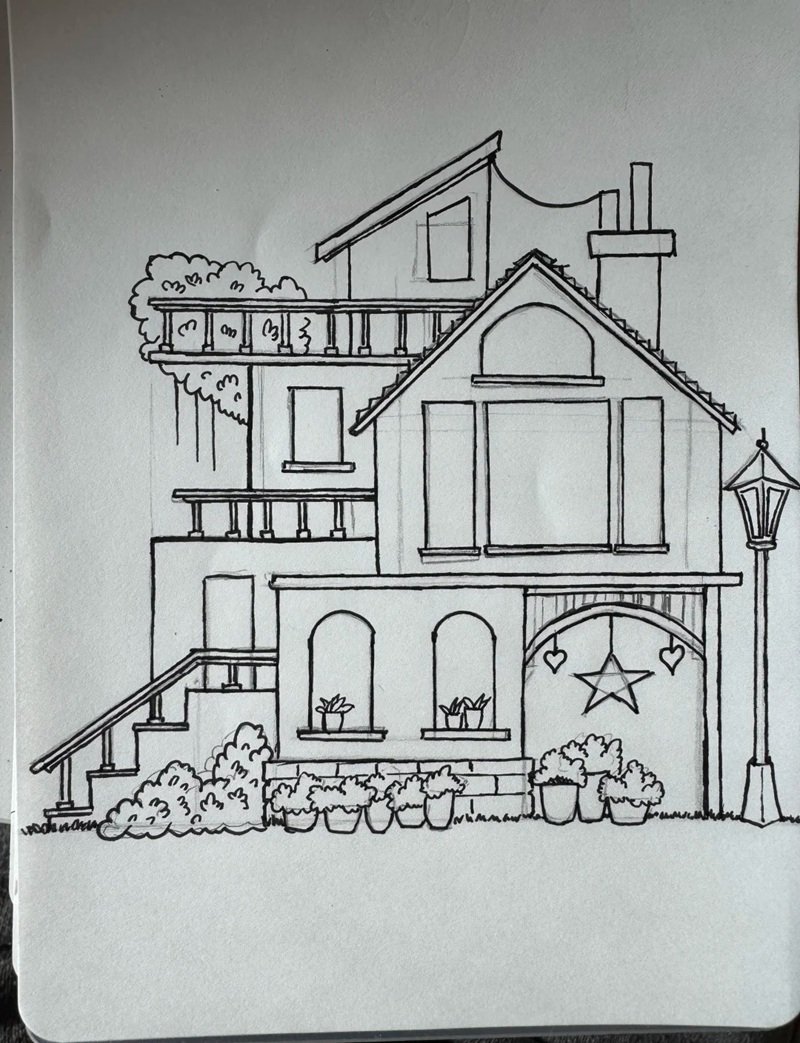 How to draw a simple house 3