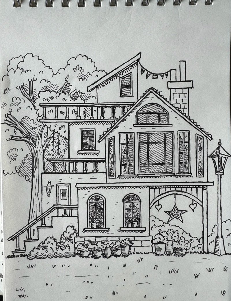 How to draw a simple house